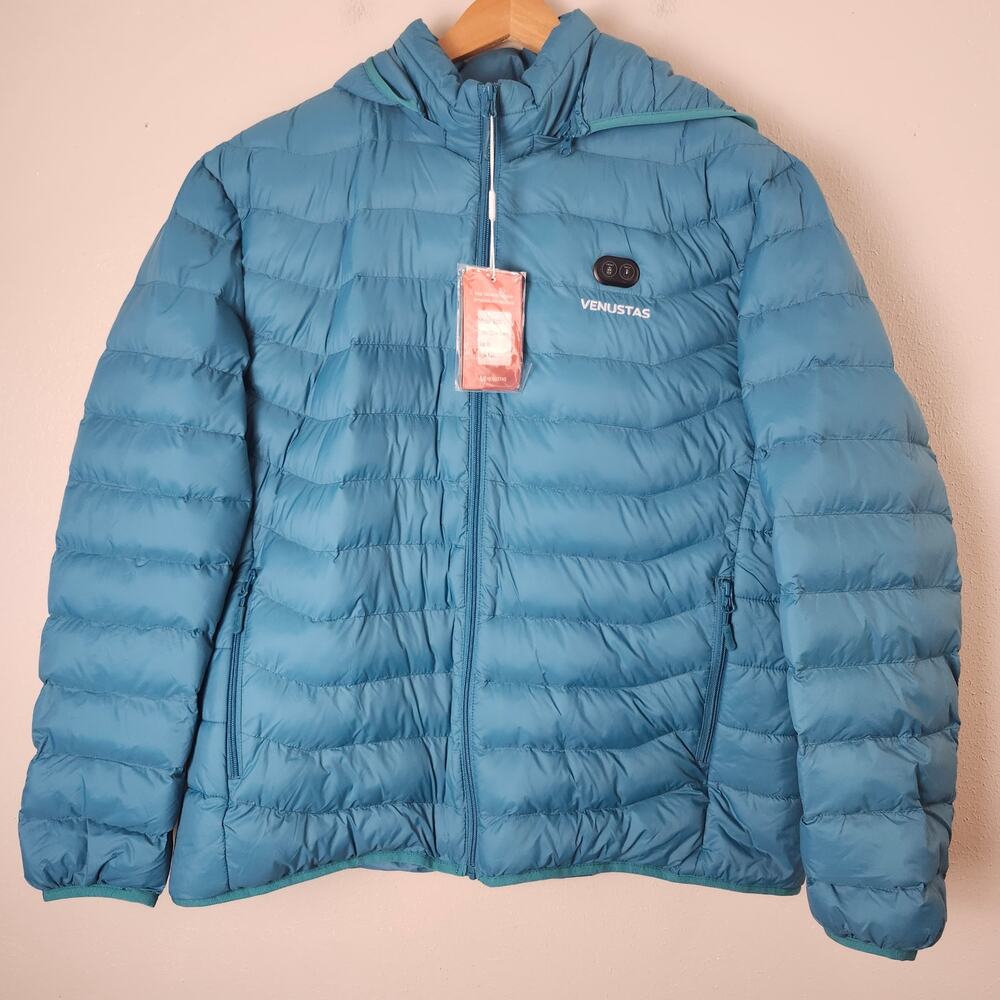 Venustas Heated Jacket NEW With Dual Control Button 7.4V For Unisex, U9001 Blue